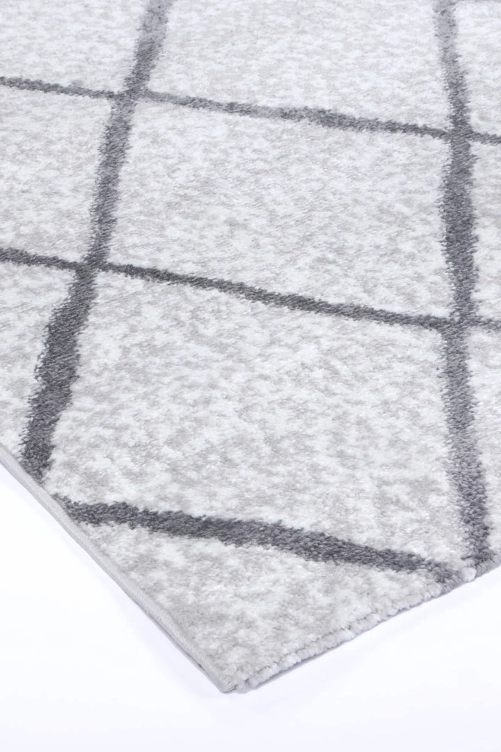 Kimberley Trellis Silver Contemporary Rug - DLB Furniture