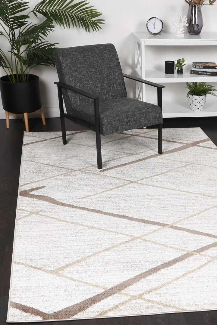 Kimberley Lattice Latte Contemporary Rug - DLB Furniture