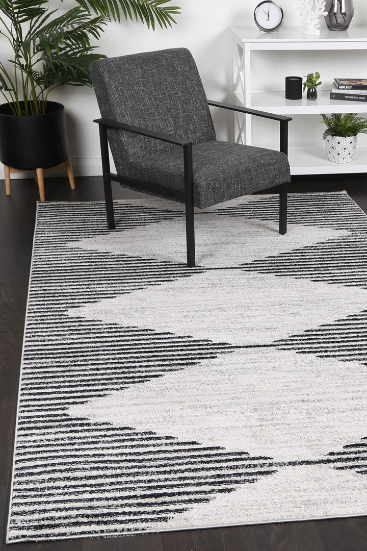 Kimberley Diamond Charcoal Contemporary Rug - DLB Furniture