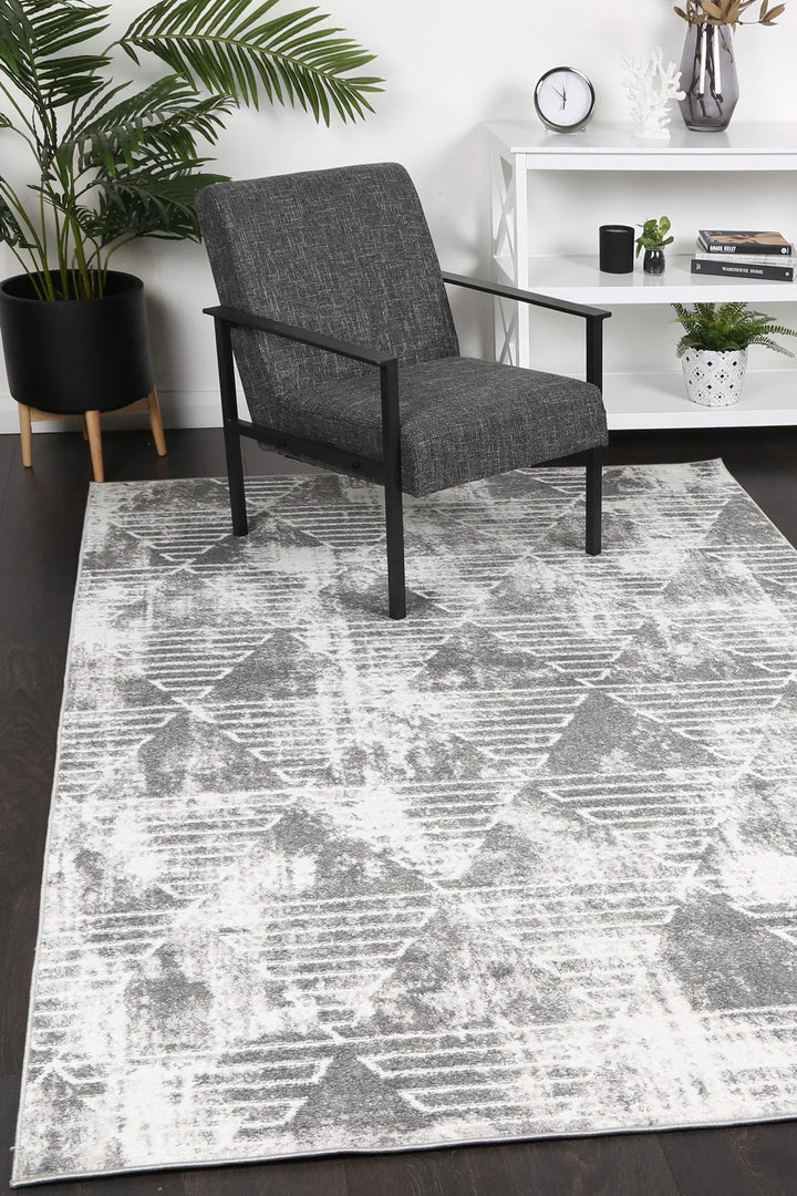 Kimberley Matrix Geometric Silver Rug - DLB Furniture