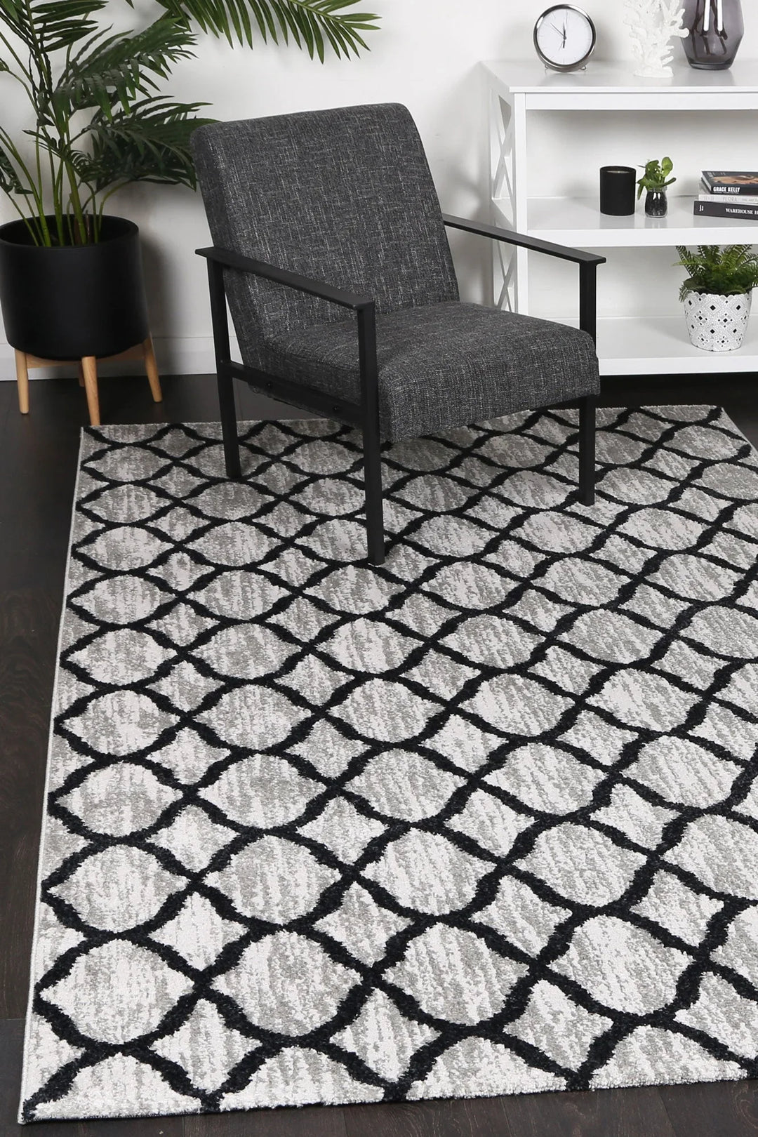 Kimberley Repeat Charcoal Contemporary Rug - DLB Furniture