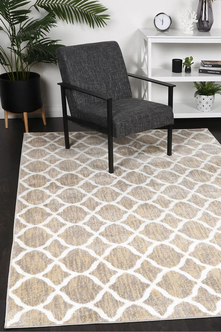 Kimberley Repeat Latte Contemporary Rug - DLB Furniture