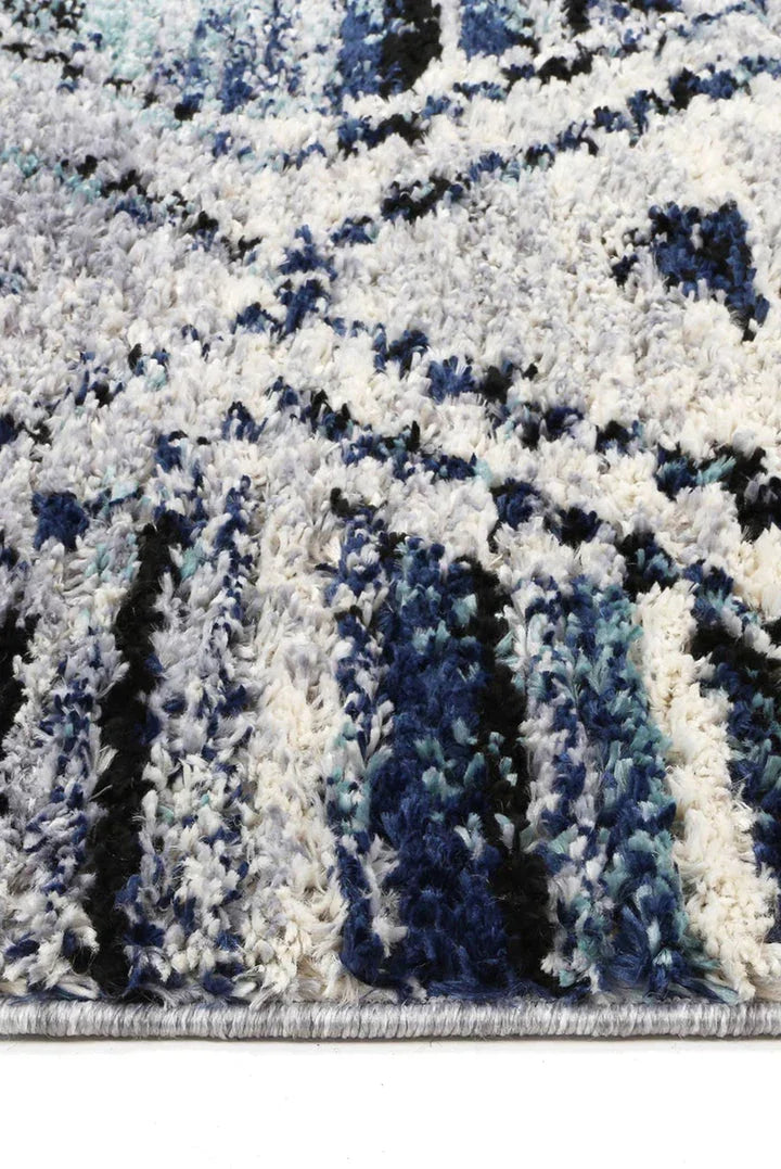 Mansour Diamond Blue Geometric Rug - 4BLUE - DLB Furniture