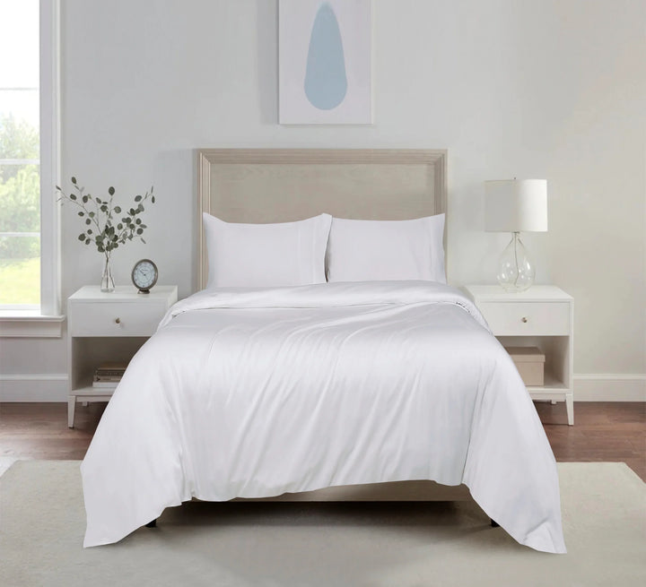 100% Tencel Fabric Fitted Sheet White - DLB Furniture