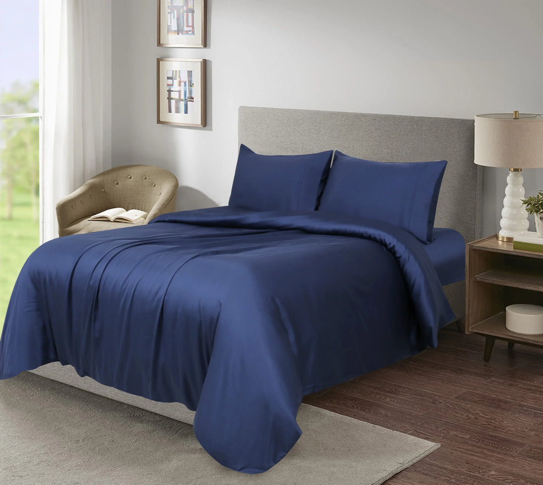 100% Tencel Fabric Quilt Cover Set Blue - DLB Furniture