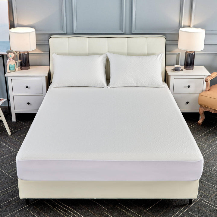 Waterproof Mattress Protector Tencel Fabric White Single - DLB Furniture