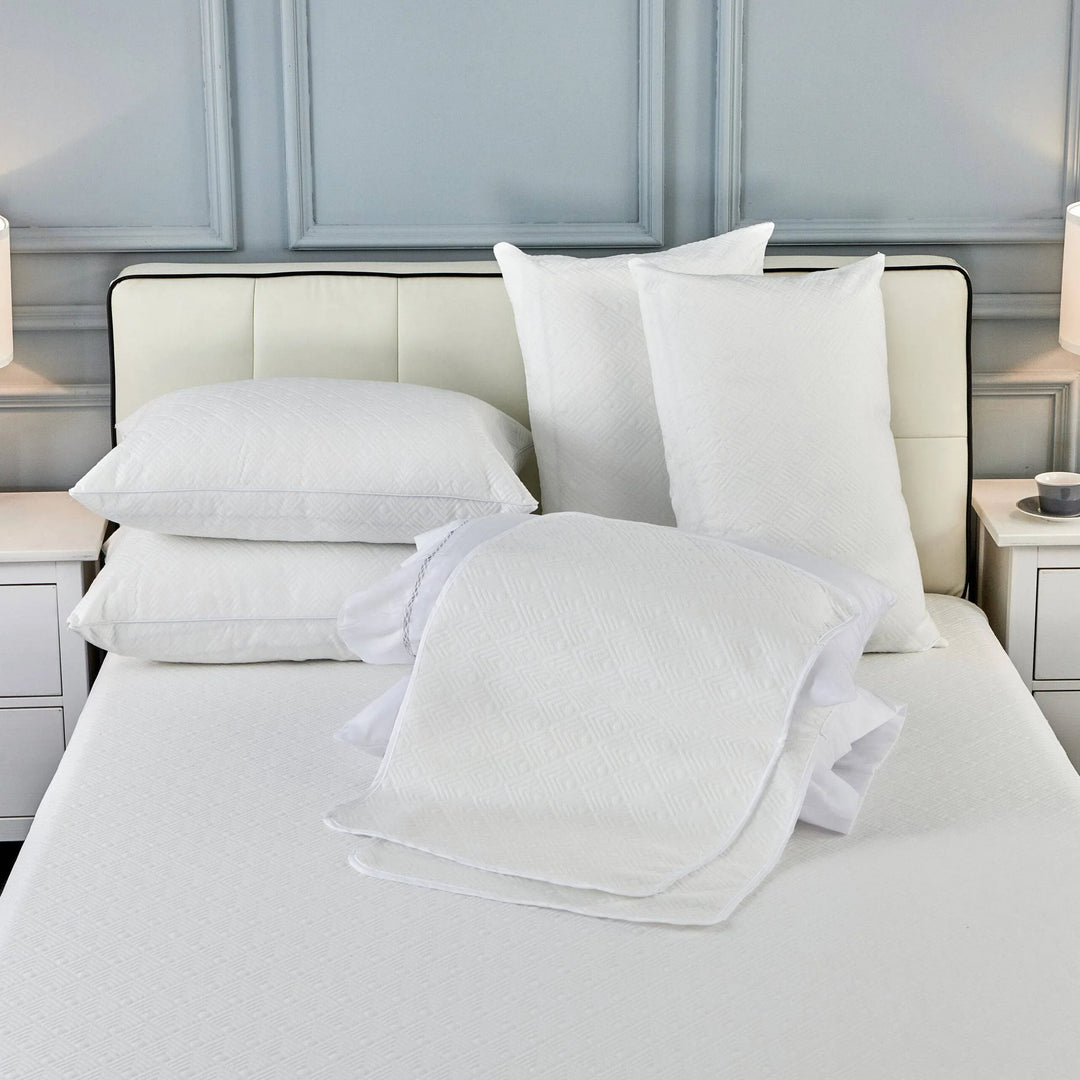 Waterproof Mattress Protector Tencel Fabric White Double - DLB Furniture