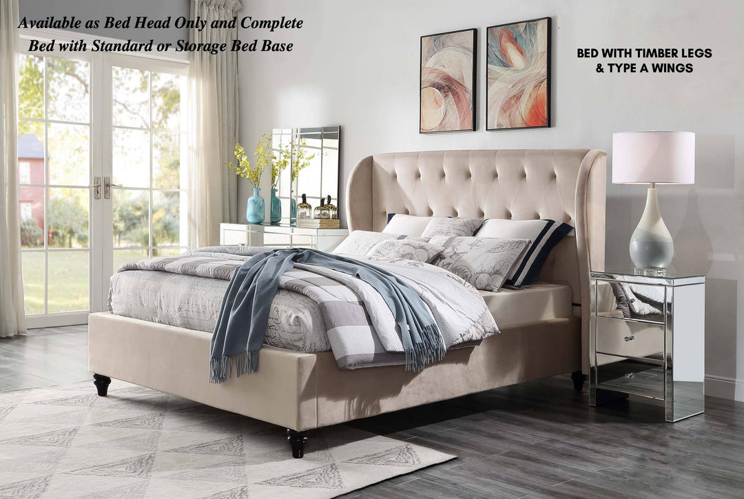 Merida Queen Velvet Bed - DLB Furniture