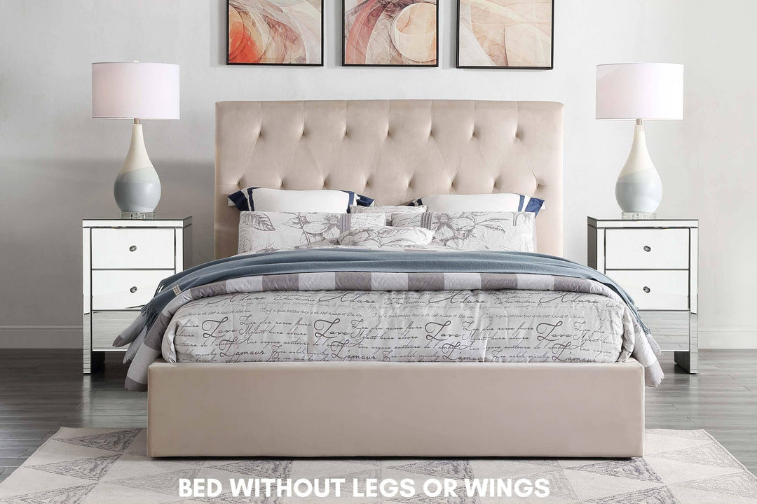 Merida Queen Velvet Bed - DLB Furniture