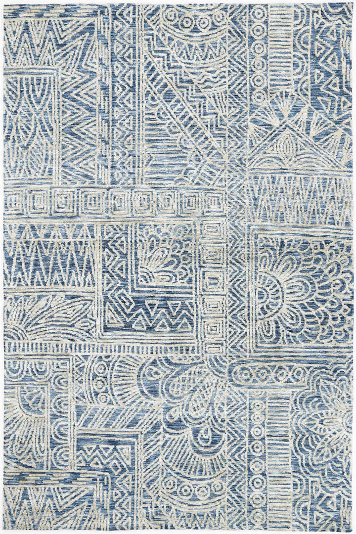 Amritsar Newburg Navy Tribal Rug - DLB Furniture