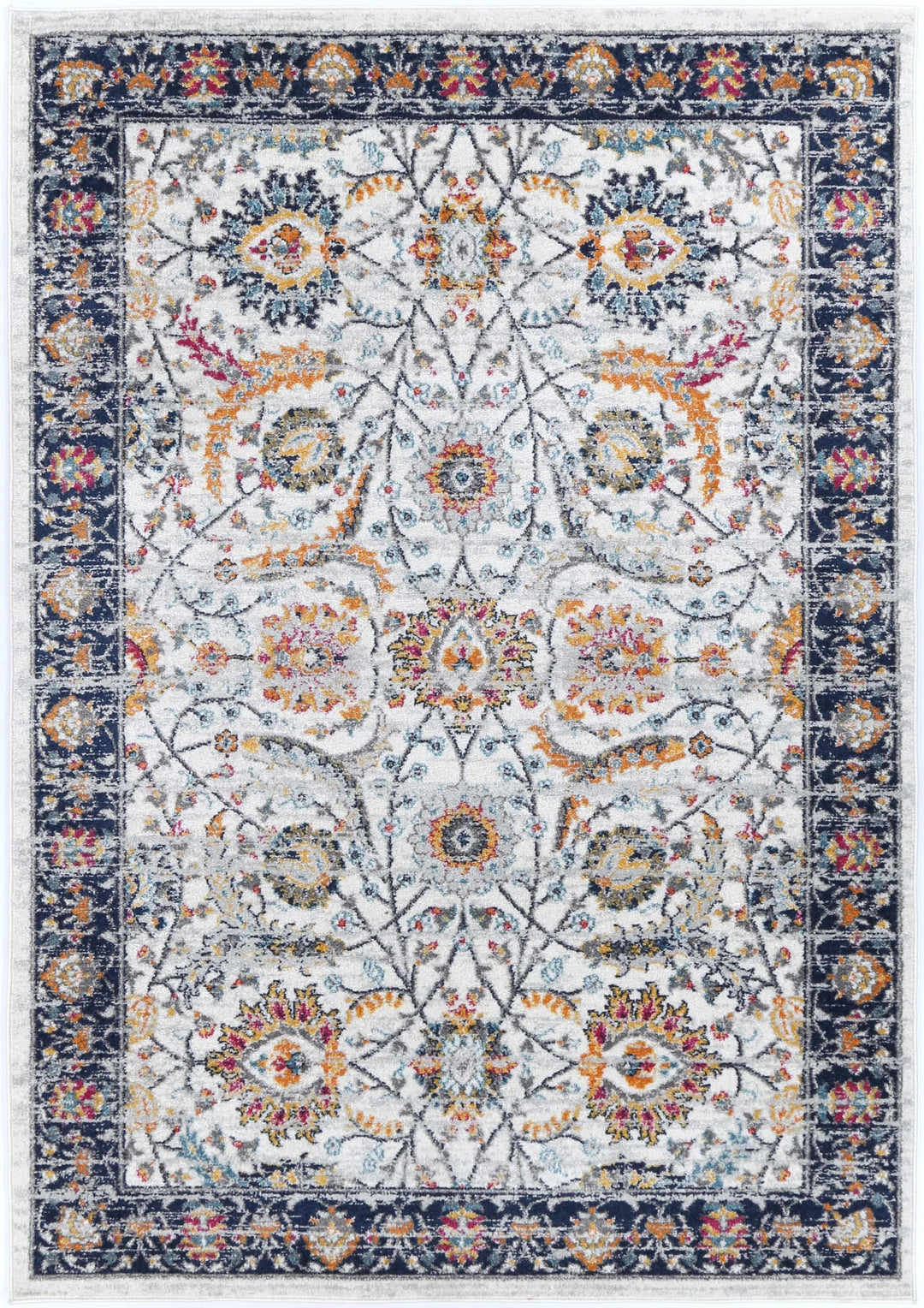 Provence Clayfield Cream & Dark Blue Rug - DLB Furniture