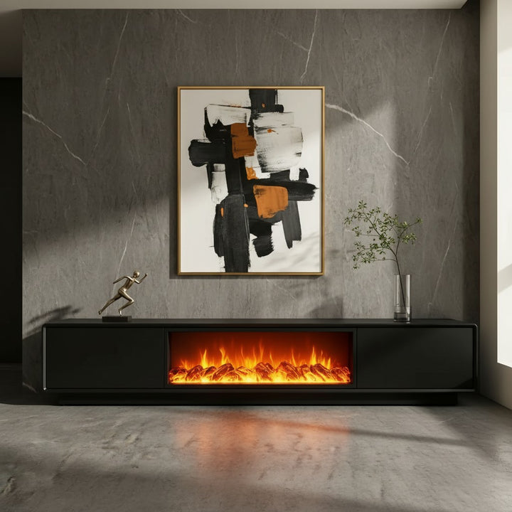 Noir Ember 200cm Fireplace TV Unit