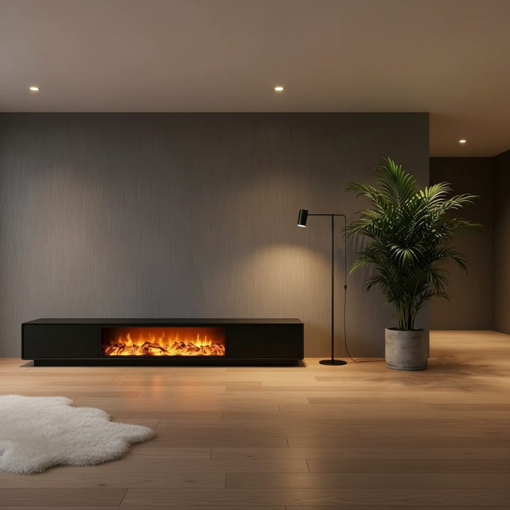 Noir Ember 200cm Fireplace TV Unit