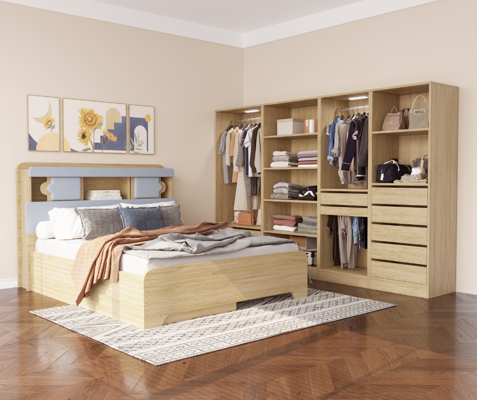 Beli White Hanging Wardrobe inserts With Drawers 800  Oak