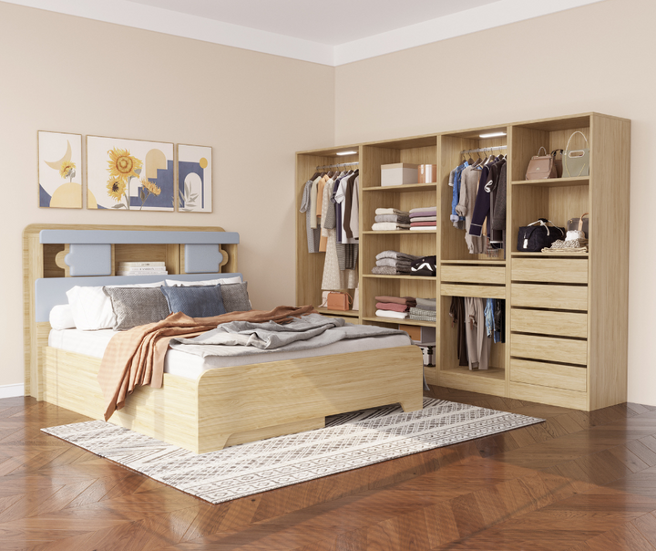 Beli White Hanging Wardrobe inserts With Drawers 800  Oak