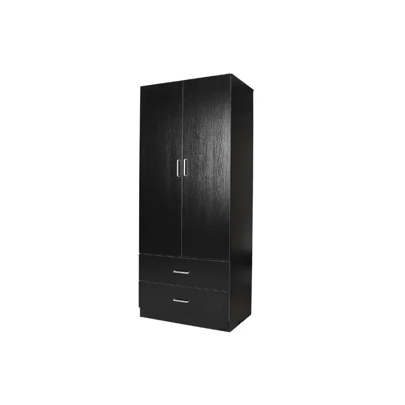 Beli 2 Doors 2 Drawers Black Wardrobe - DLB Furniture