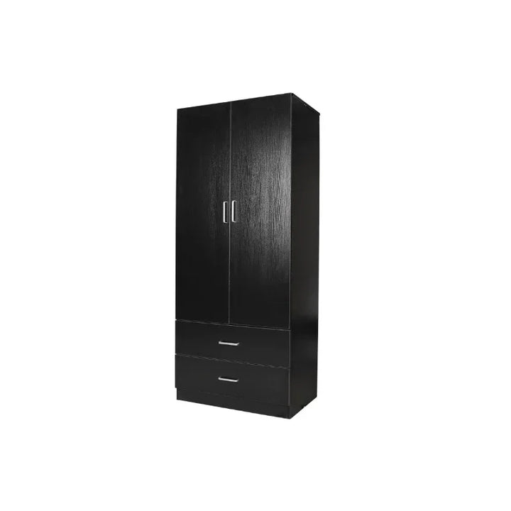 Beli 2 Doors 2 Drawers Black Wardrobe - DLB Furniture