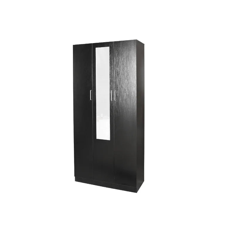 Beli 3 Door Black Wardrobe - DLB Furniture