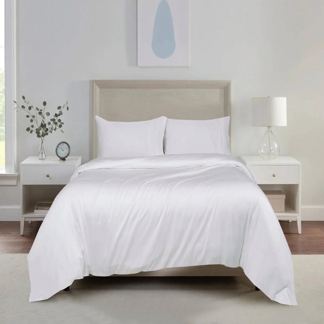 TENCEL™ 100% Lyocell Fibre Quilt Cover Set White Queen - DLB Furniture