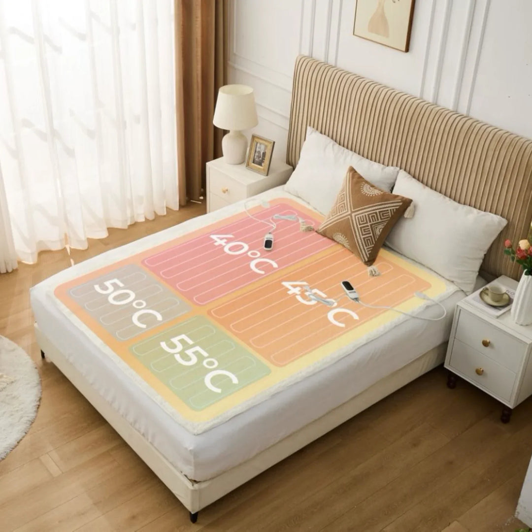 Heated Mattress protector 10 Heat Settings Controller, Auto Shut Off Timer, Dual Control - DLB Furniture