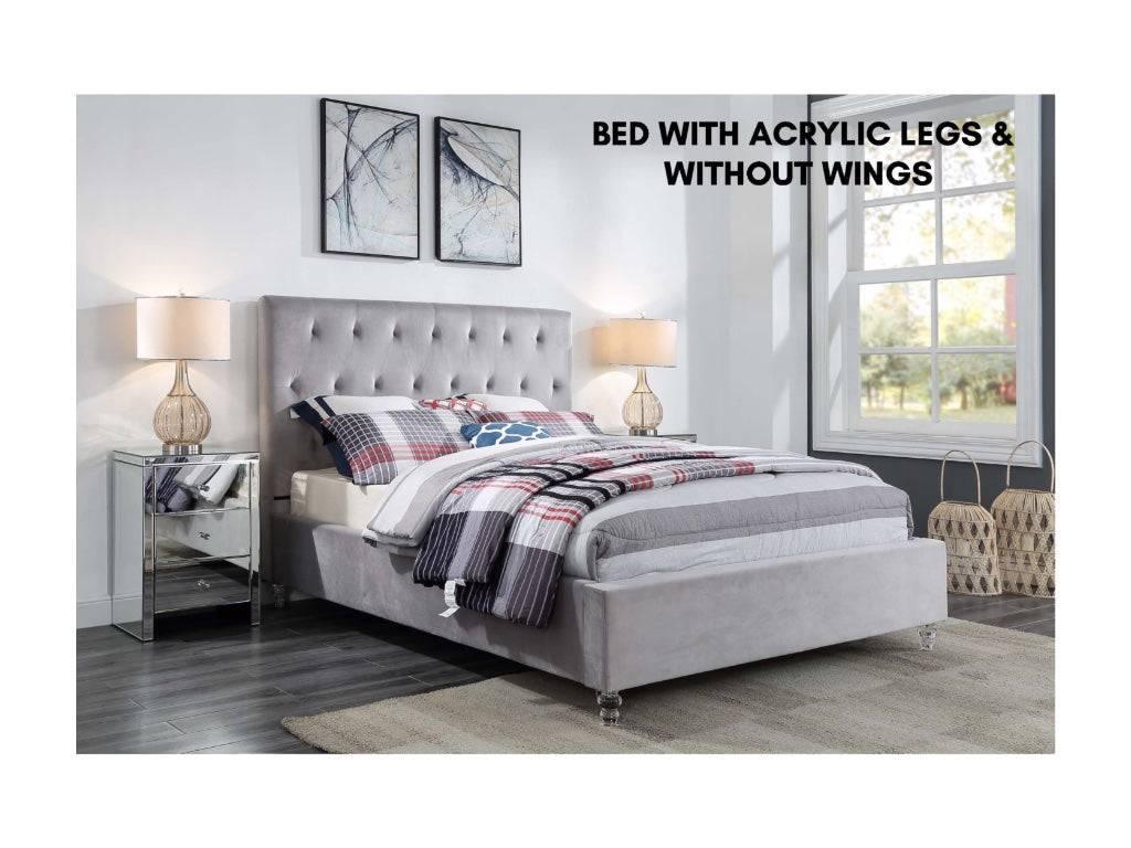 Merida Queen Velvet Bed - DLB Furniture
