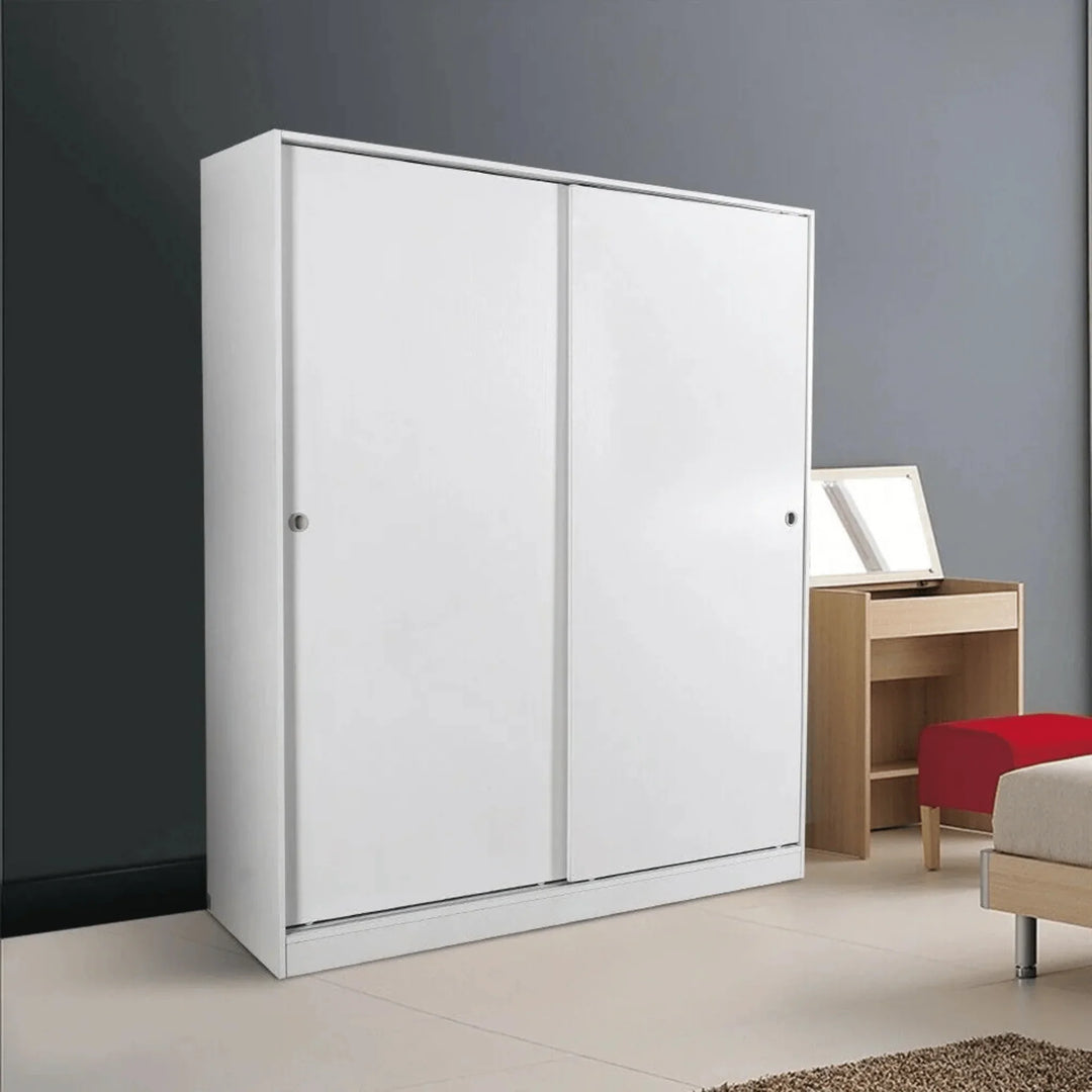 Built-in Modular Sliding Door White Wardrobe - DLB Furniture