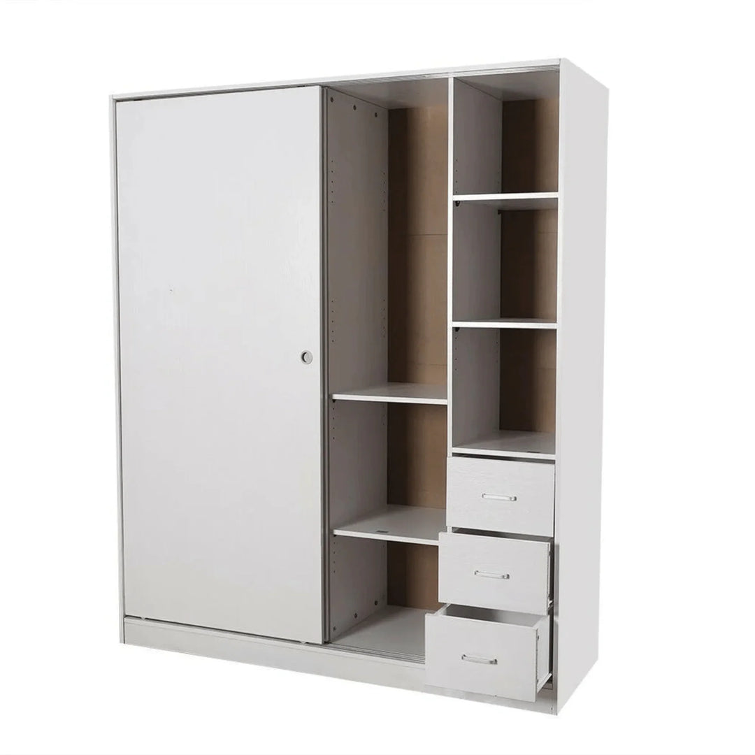 Built-in Modular Sliding Door White Wardrobe - DLB Furniture