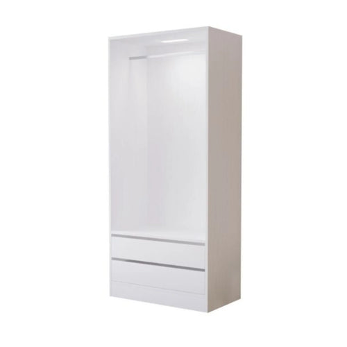 Botany White Hanging Wardrobe With Drawers 800 - DLB Furniture