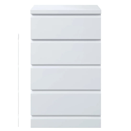 Polo Gloss White Slim Tall Boy 4 Drawers - DLB Furniture