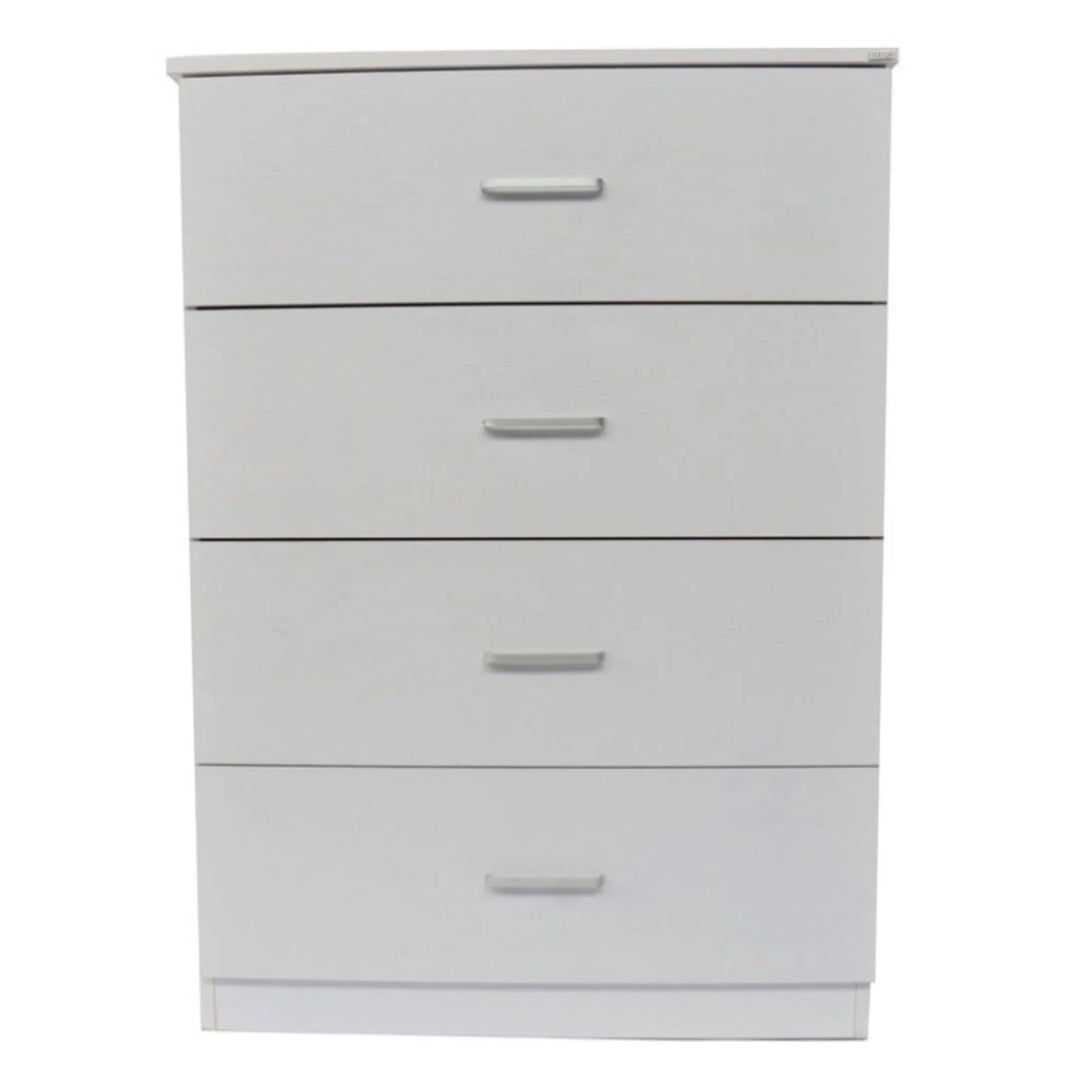 Bali 4 Drawers Tall Boy - White - DLB Furniture