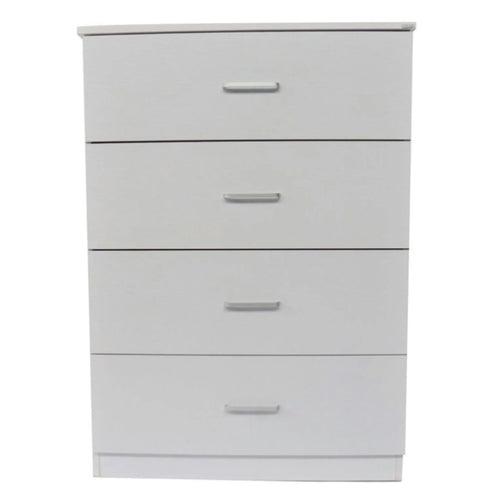 Bali 4 Drawers Tall Boy - White - DLB Furniture