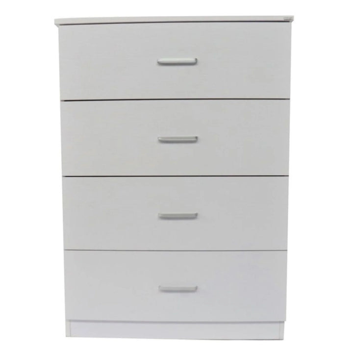 Bali 4 Drawers Tall Boy - White - DLB Furniture