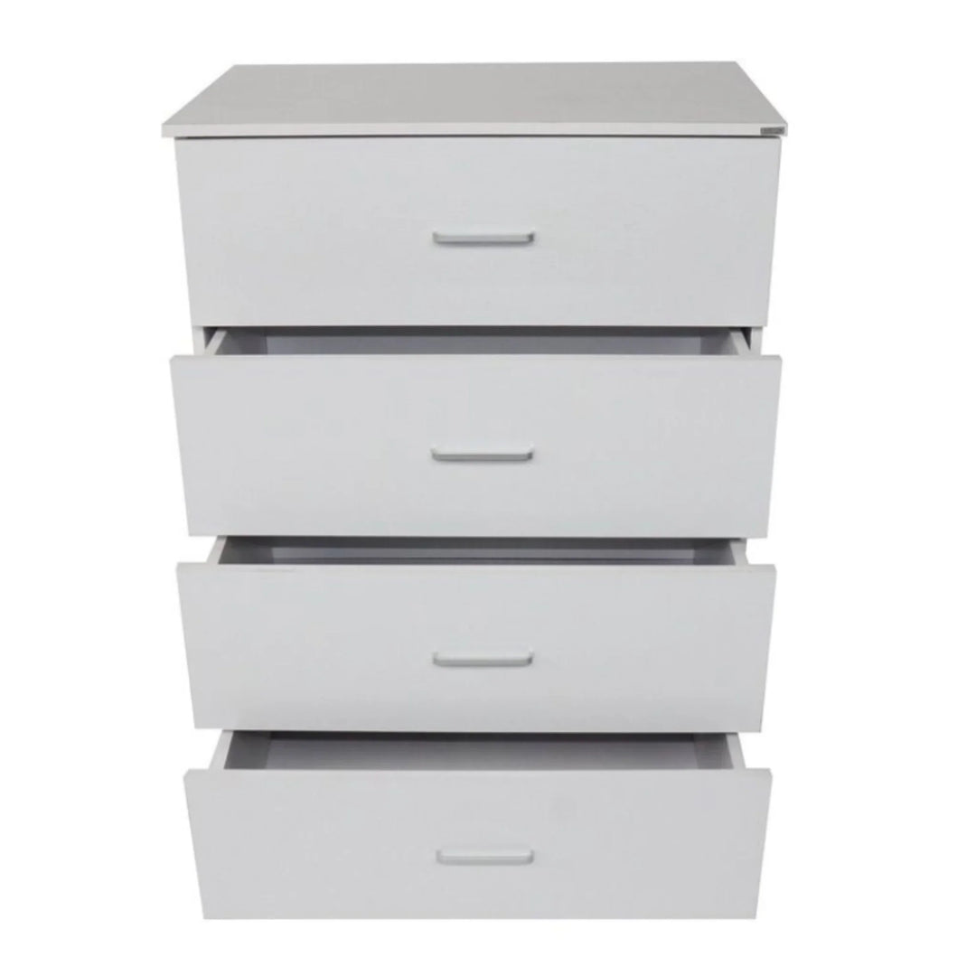 Bali 4 Drawers Tall Boy - White - DLB Furniture