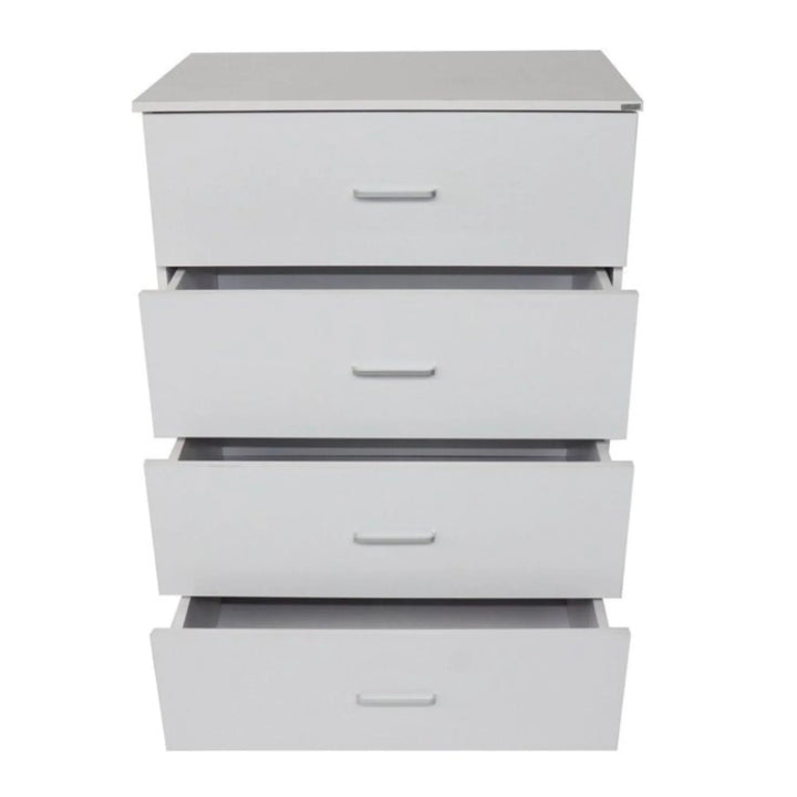 Bali 4 Drawers Tall Boy - White - DLB Furniture