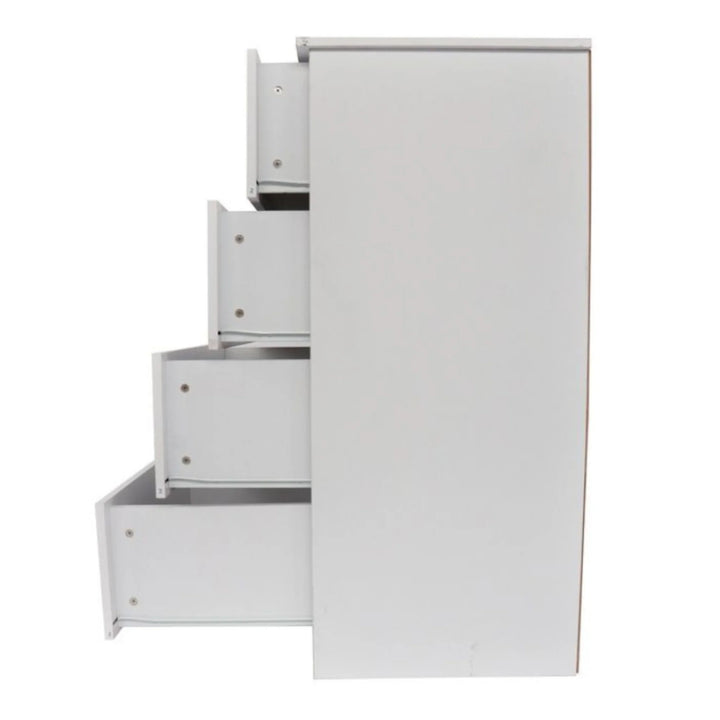 Bali 4 Drawers Tall Boy - White - DLB Furniture