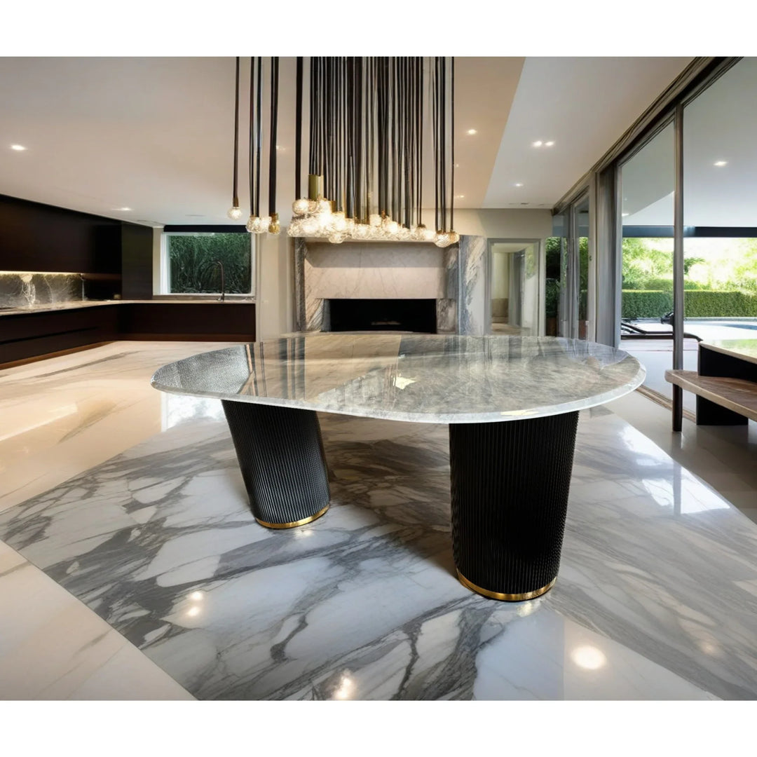 Arcadia Luxury Dining Table Super Crystalline Stone 180 by 100 cm - DLB Furniture