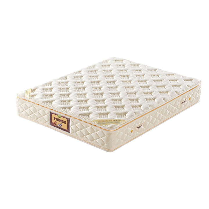 Quilted cream mattress with textured top, ideal for bedroom comfort and sleep support