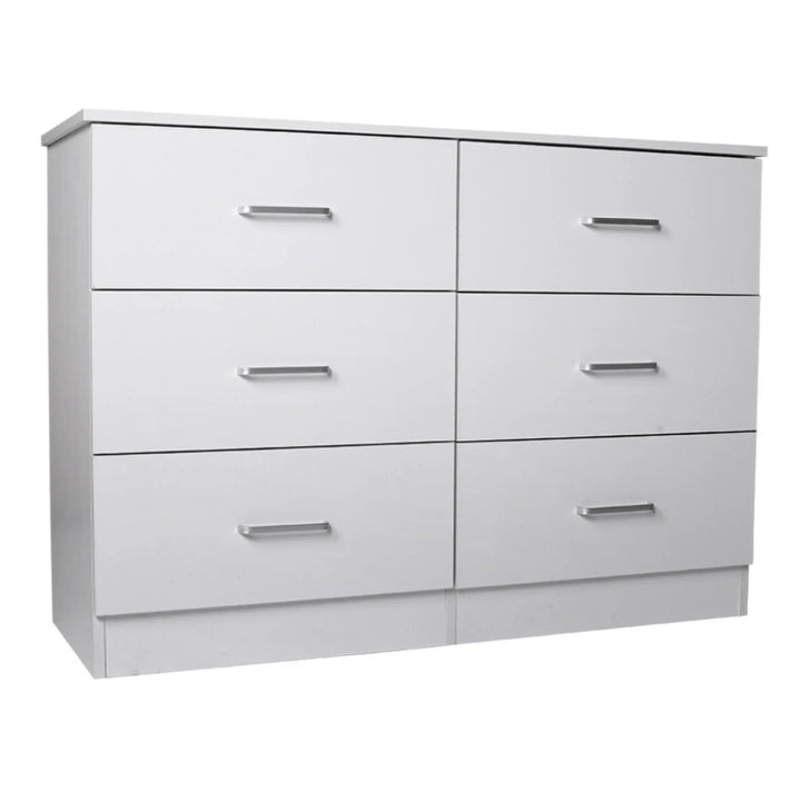 Beli 6 Drawers Lowboy - White - DLB Furniture