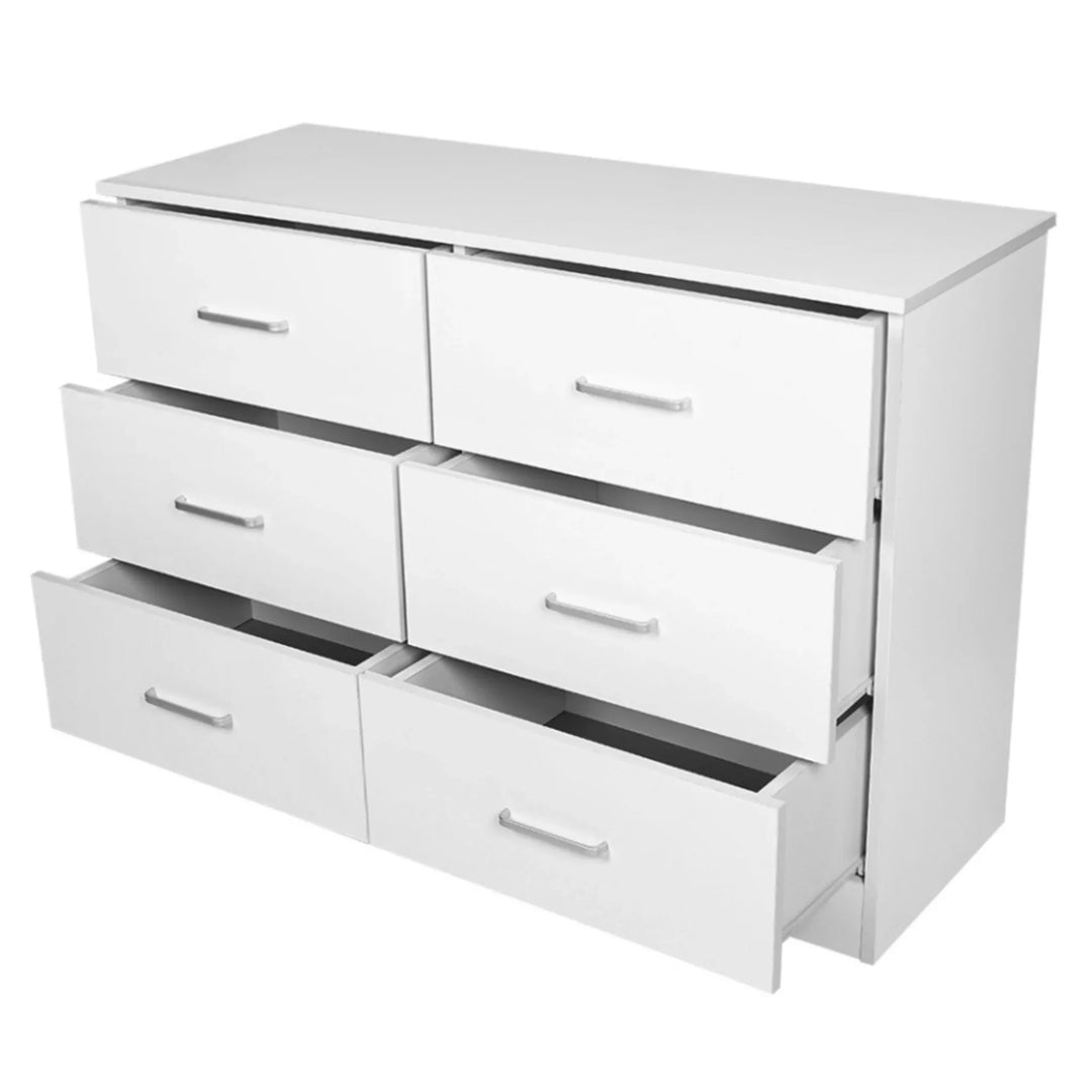 Beli 6 Drawers Lowboy - White - DLB Furniture