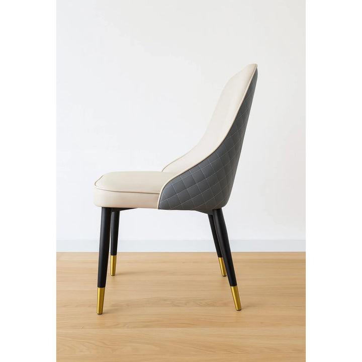 Pandia Microfibre Leather Dining Chairs Grey and White 2 tone - DLB Furniture