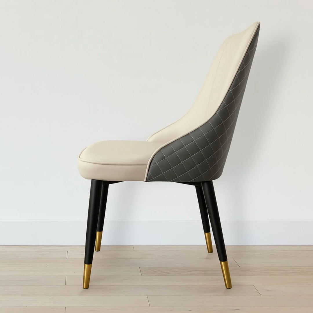 Pandia Microfibre Leather Dining Chairs Grey and White 2 tone - DLB Furniture