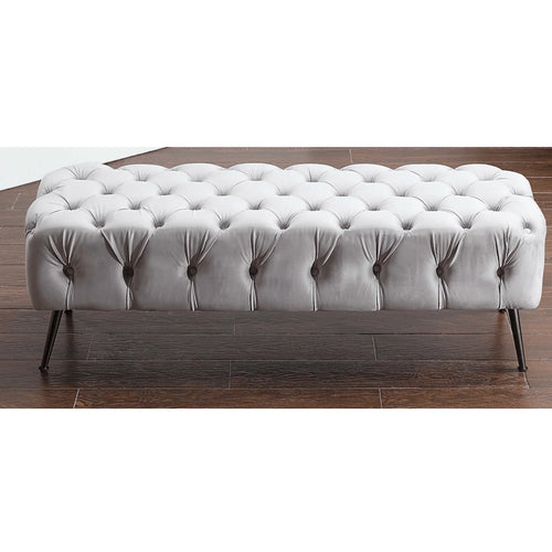 Stella Storage Ottoman Bench Silver - DLB Furniture