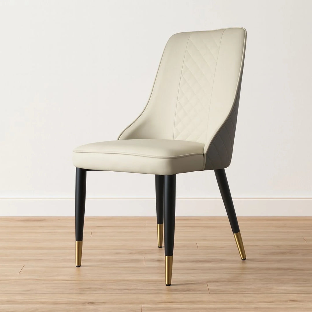 Pandia Microfibre Leather Dining Chairs Grey and White 2 tone - DLB Furniture