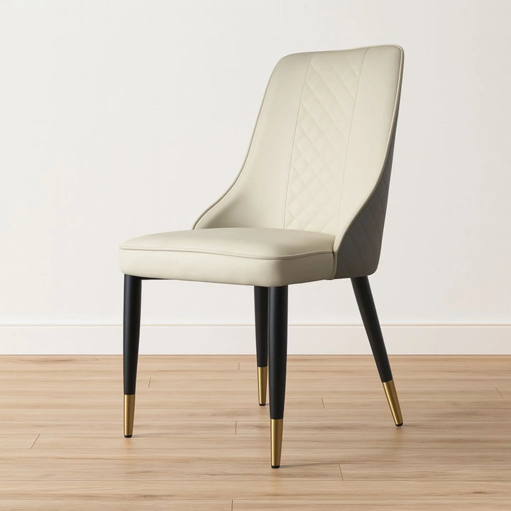 Pandia Microfibre Leather Dining Chairs Grey and White 2 tone - DLB Furniture