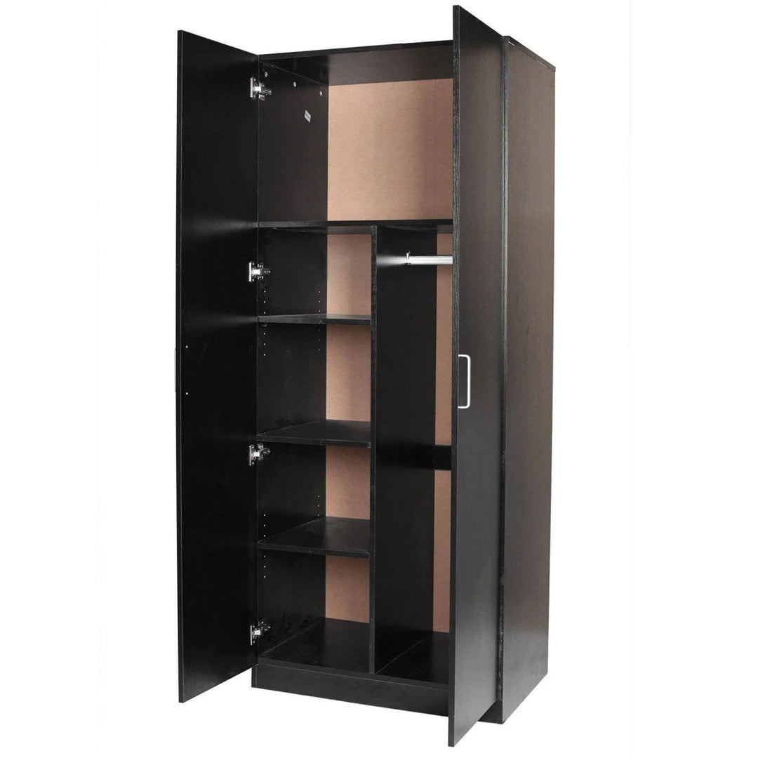 Beli 2 Door Combo Black Wardrobe - DLB Furniture