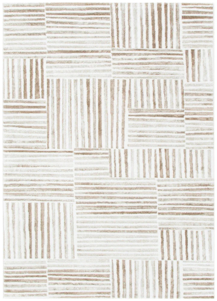 Wellington Geometric Lines Brown Rug - W001 - DLB Furniture