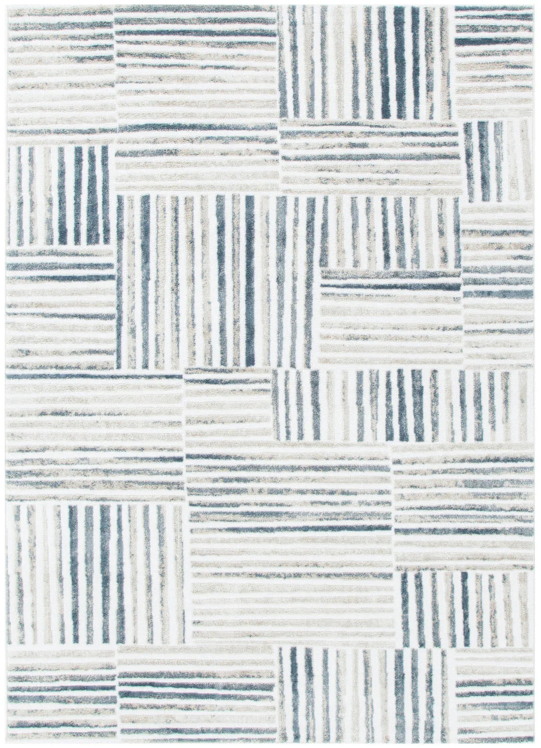 Wellington Geometric Lines Blue Rug - W002 - DLB Furniture