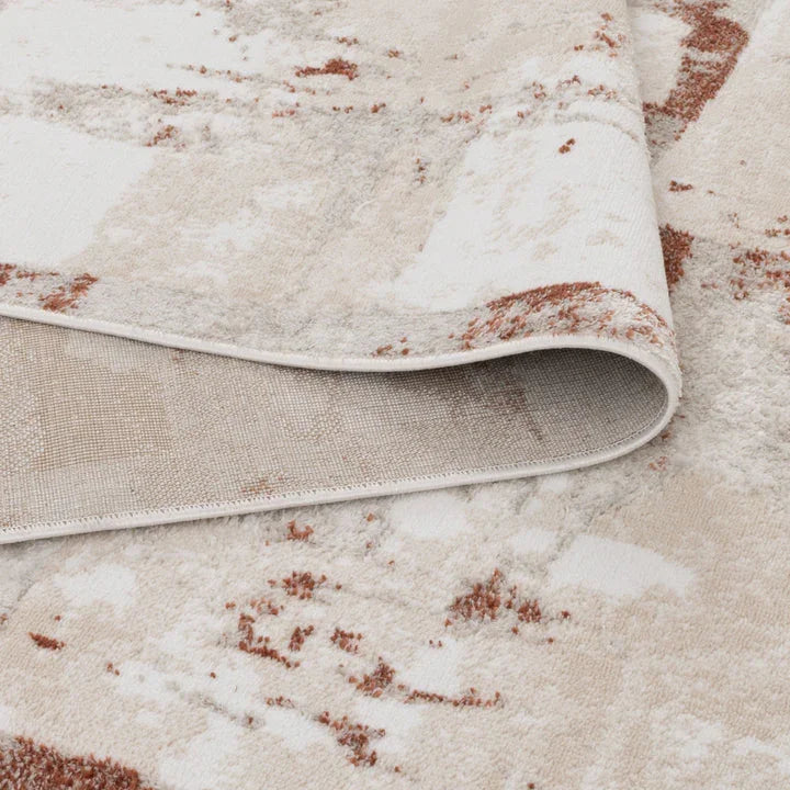 Wellington Abstract Wash Rust Rug - W010 - DLB Furniture