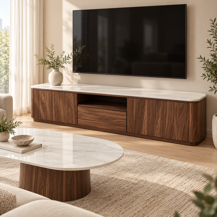Como Walnut TV Unit & Coffee Table Set