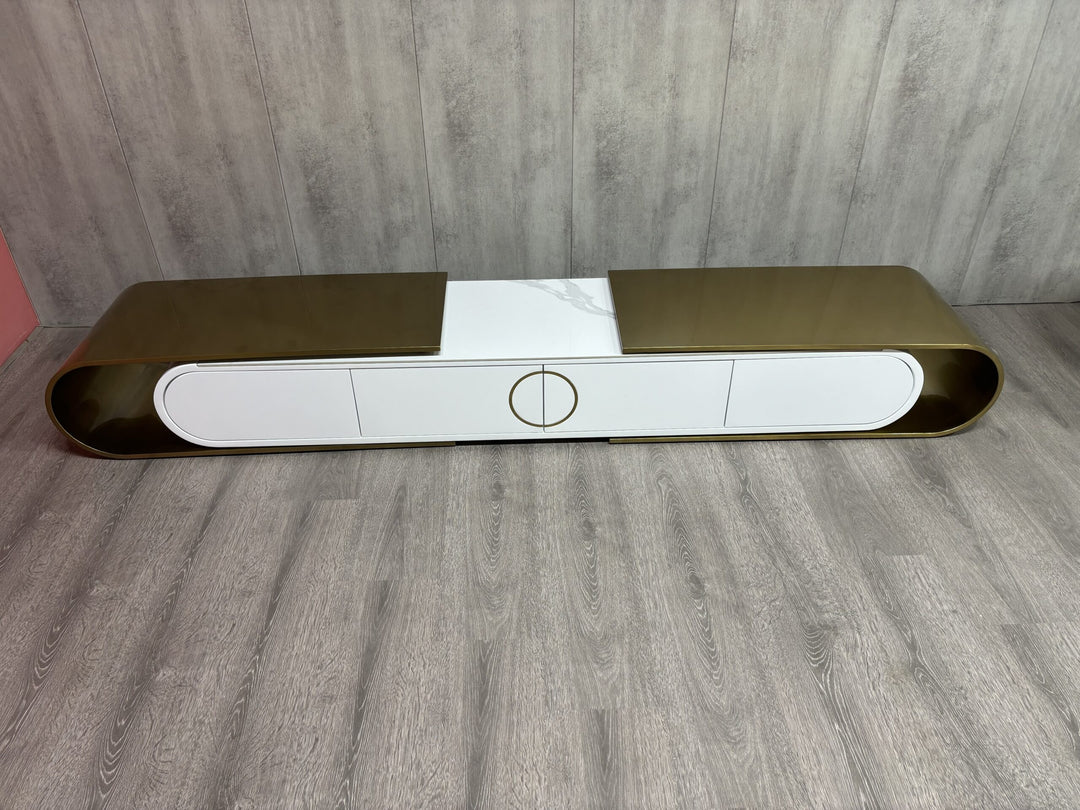 Belinda Extendable Low Line TV Unit Brushed Gold